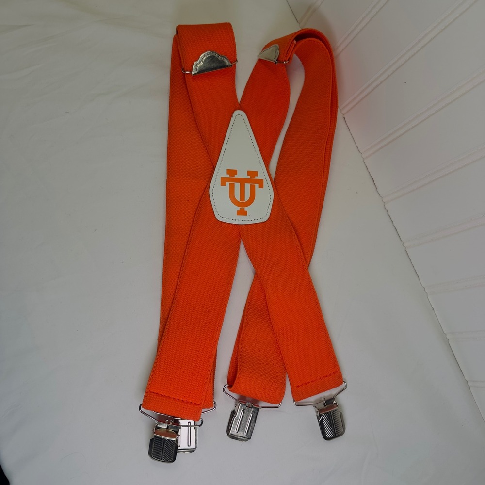 University of Tennessee Volunteers Orange 2 Inch Wide Clip-On Suspenders UT Logo